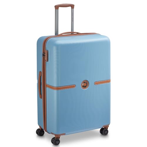 Image of DELSEY PARIS Juliette 75.5 cms Large Check-in ABS /Polycarbonate Hard Sided 8 Wheels Spinner Suitcase /Trolley Bag for Travel with TSA Lock- Blue