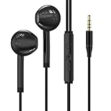 KIOTEET 有線イヤホン 3m 重低音 人間工学設計 スマホ/パソコン/テレビ/ゲーム機/録音対応 マイク内蔵 超柔軟TPEケーブル ブラック