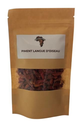 Piments Langue d’Oiseau entiers – Piments séchés naturels – Saveur intense et piquante – 25g – Pour sauces, grillades et plats traditionnels
