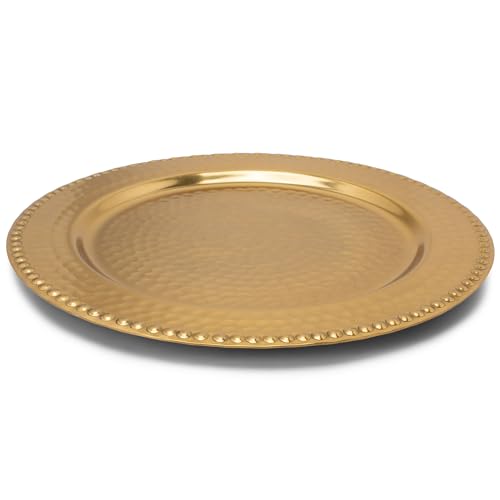 Plato grande metálico dorado 13 pulg. IHI EST. 1986 miniatura 1