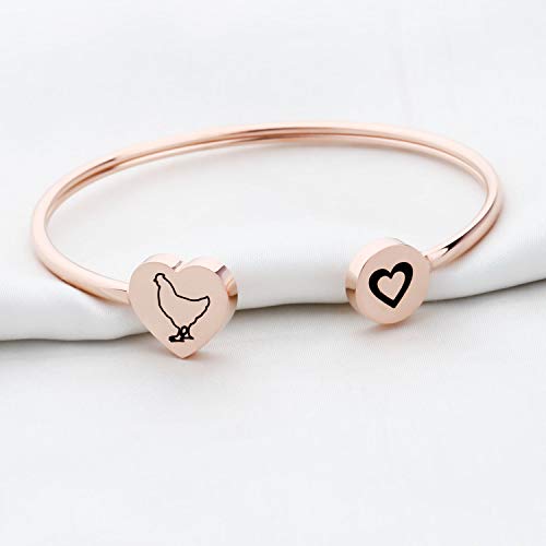 Pet Lover Poultry Lover Gift: Chicken Charm Bracelet3