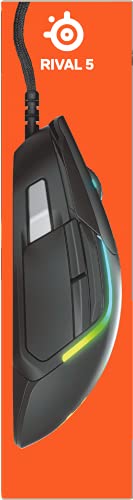 Rival 5 - Mouse da gioco, FPS, MOBA, MMO, Battle Royale, sensore ottico TrueMove Air da 18.000 CPI, 9 pulsanti programmabili, peso competitivo 85 g, nero - Mouse gaming - Immagine 14