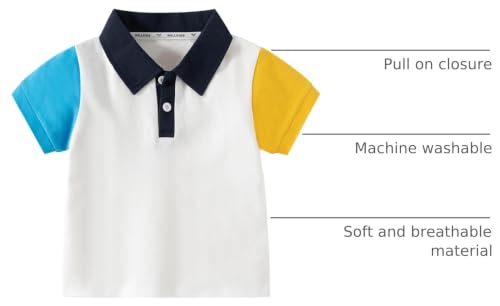 Image of Mud Kingdom Boys Polo Shirt Short Sleeve School Uniform Pique Polo Summer