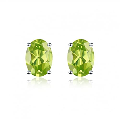 Boucles d'oreilles Citrine 925 clous en pierre fine ovale jaune