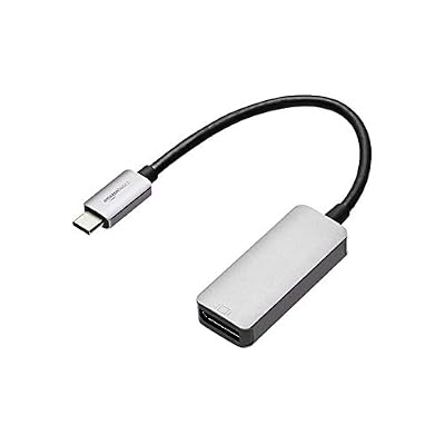 Amazon Basics Aluminium USB-C to DisplayPort Adapter (4K@60Hz), Thunderbolt 3 Compatible, Case of 135, Grey