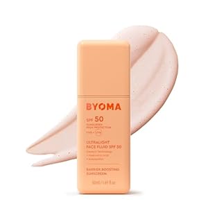 BYOMA SPF 50 Face Fluid – Ultra-Lightweight Facial Sunscreen for All Skin Tones – Luminous Glow, No White Cast – SPF Moisturizer Strengthens Skin Barrier – 1.69 fl.oz