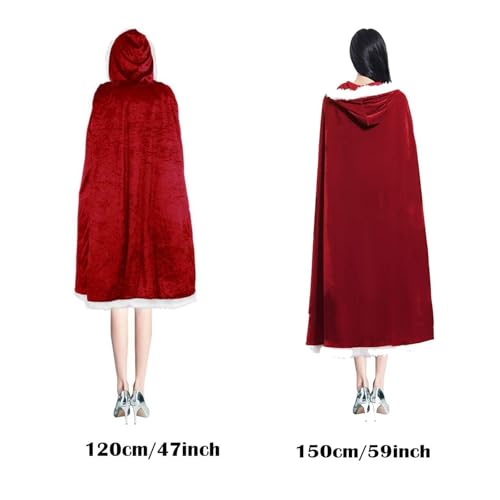 Kid Adult Christmas Hooded Cape Women Children Santa Claus Cloak Girl Boy Fancy Dress Party Robe with Hat Ladies Cosplay Costume Red Mantle Teenager Magician Outfit Dress up Gown Family Festival Gift - Image 5