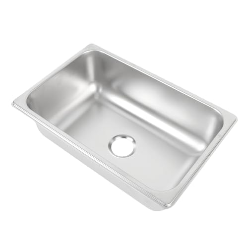 Fregadero compacto de acero inoxidable con tapa de vidrio templado, diseño plegable para un fácil almacenamiento, perfecto para caravanas, barcos y camping, 16.75 x 14.6 pulgadas