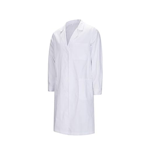 MISEMIYA - Bata Laboratorio Mujer Uniformes Sanitarios Bata Blanco Farmacia Uniformes Medicos Bata Farmacias Ref:8161 - L, Blanco