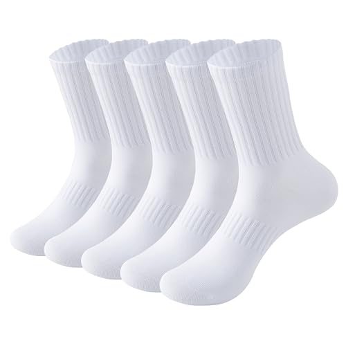 Image of MAGIARTE Womens Athletic Cotton Crew Socks Moisture Wicking Breathable Sports Casual Socks for Women 3 /5-PACK
