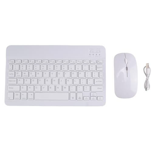Rtauhife Teclado y Mouse Inalámbricos de 10 Pulgadas, Kit Combinado de Teclado y Mouse Bluetooth Recargable con Retroiluminación RGB,