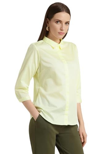 Image of Van Heusen Women's Regular Fit Solid 3 /4 Sleeve Cotton Rich Formal Shirt
