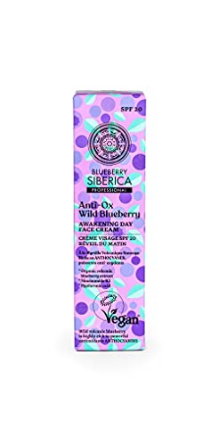 Natura Siberica Anti-OX Wild Blueberry Tagescreme - Feuchtigkeitsspendende Gesichtscreme mit Hyaluronsäure & LSF 20 - Für Schutz & Strahlkraft - 50 ml