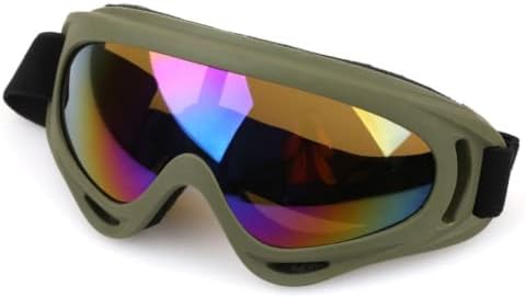 AHAKAC Ski Glasses X400 UV Protection Sport Snowboard Skate Skiing Goggles (Army Green Colorful)