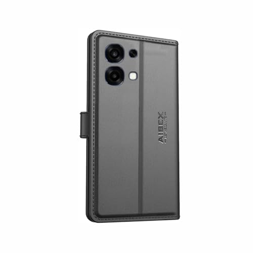 Image of AIBEX Compatible for Oppo K14 5G / Oppo A6 Pro 5G Flip Cover Leather Finish | Inside TPU with Card Pockets | Wallet Stand | Complete Protection Flip Case Black