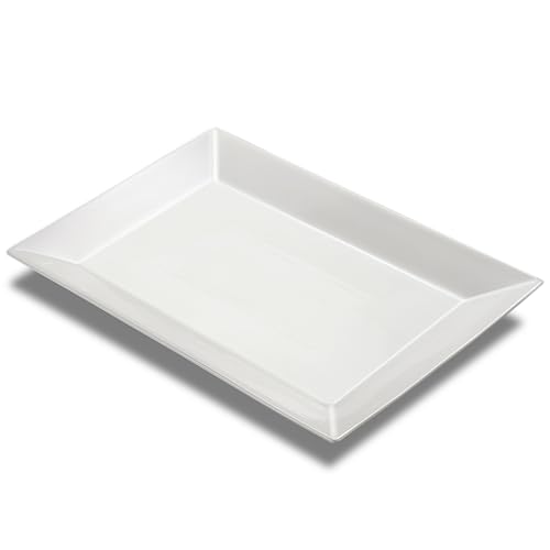 Meideal 18' X 12' Large Serving Platter, Porcelain Heavy-Duty Large Serving Tray, White Rectangular Plate For Turkey, Food, Fruit, Party, Wedding, Christmas, Chip And Scratch Resistant