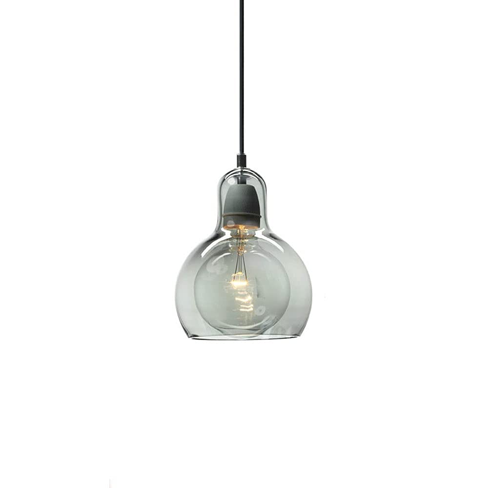 Lámpara colgante de doble pantalla de vidrio transparente que transmite luz