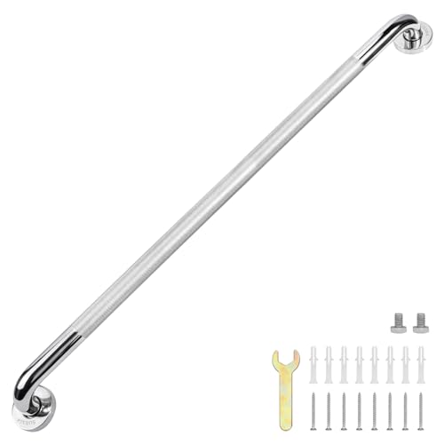 sunzone Barres d'Appui de Salle de Bain,304 Antidérapant Acier Inox Maintien Poignée Douche, pour Baignoire,Toilettes, Salle de Bain, Rampe d'Escalier, 80cm