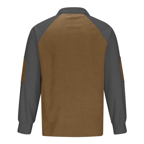 Mens Casual Shirts 2024 Fashion Long Sleeve Corduroy Button Shirt Loose Lightweight Pullover Sweatshirt No Hoodie3