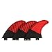 Surfing Fins 3Pcs Surfboard Fins Stand-Up Inflatable Paddle Water Fins Surfboard Accessories Surf Board Tail Rudder (Color : Red, Size : G3)
