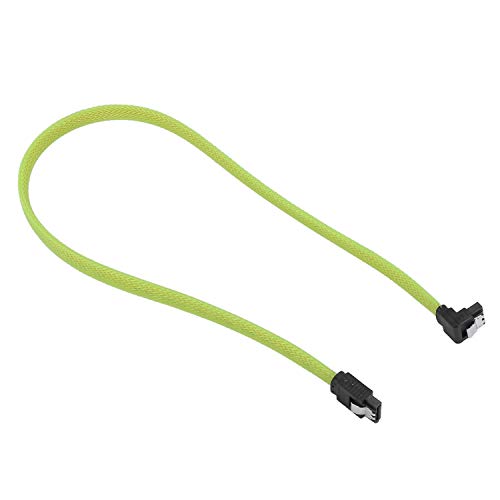 Cable de Datos SATA 3.0 III 50cm Ángulo Recto Verde