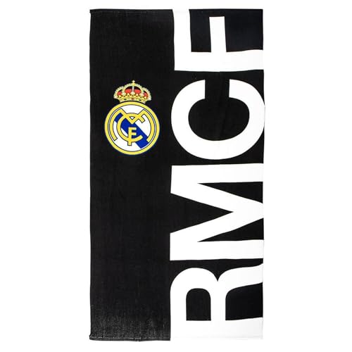 Toalla Real Madrid – Toalla Oficial con Diseño Exclusivo, Escudo y Colores del Club, Ideal para Playa, Piscina, Baño o Deporte, Accesorio Práctico para Aficionados al Fútbol