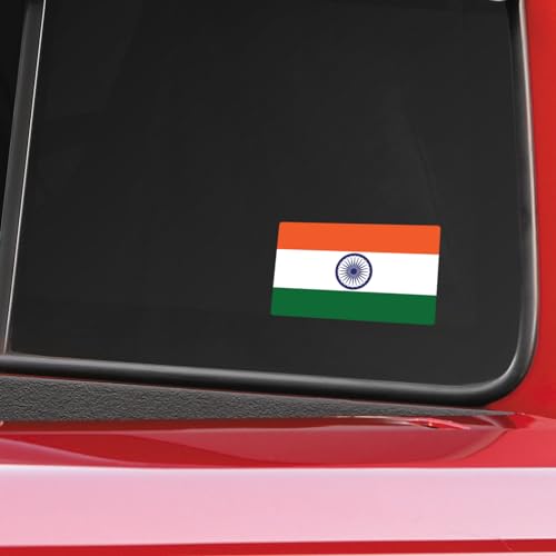 Image of World Country Flag Decal Stickers - Two Pack - for Cars Windows Bumpers Laptops Tablets Tumblers Cups Walls (India)