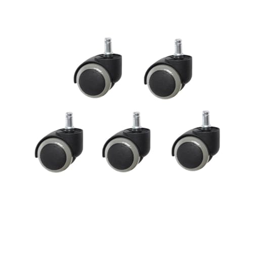 5個/ロット 10mm/11mm 2インチ サークリップ/ネジ PU オフィスチェアキャスター 大型回転ホイール サイレント(Circlip-gray-10mm)