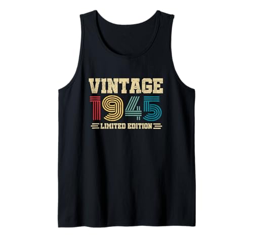 Regalos de 80 años Vintage 1945 Edición Limitada 80 Cumpleaños Camiseta sin Mangas