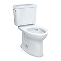 TOTO Drake Two-Piece Elongated 1.6 GPF TORNADO FLUSH Toilet with CEFIONTECT, Cotton White - CST776CSG#01