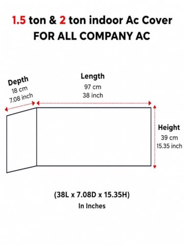 Image of Premium Cotton Net Split AC Cover for 1.5 Ton Indoor Unit | Designer Summer AC Dust Protection Cover | Stylish Protective AC Cover | 38 x 15.35 x 7.8 In | Blue Net
