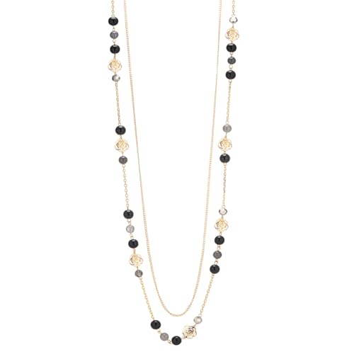 FULU AUTUMN Boho Gold Long Necklaces for Women Natural Stone Bead...