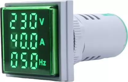 RASHRI Direct AC Voltage+Current+Frequency Meter LED Display Voltmeter-Ammeter-Hertz Range 600V, 0-100A,0-50Hz (GREEN)