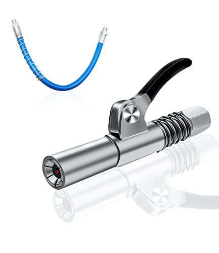 Coupler G pour Pompe à Graisse, Pompe à Graisse, Embout Pompe a Graisse avec Tuyau Flexible, Embout de Préhension Hydraulique de Sécurité, pour Graisseurs Coniques, pour Types de Presses à Graisse