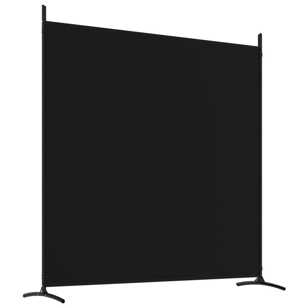 vidaXL Cloison de Séparation 4 Panneaux Séparateur de Pièce Pliable Diviseur Écran d'Intimité Paravent Décoration Salon Noir 698x180 cm Tissu