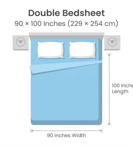 Image of Mafatlal 186 TC Metro Cotton Double Bed Bedsheet | 90x100 Inch|Soft, Breathable & Lightweight | Includes 2 Pillow Covers| Cream Black 1