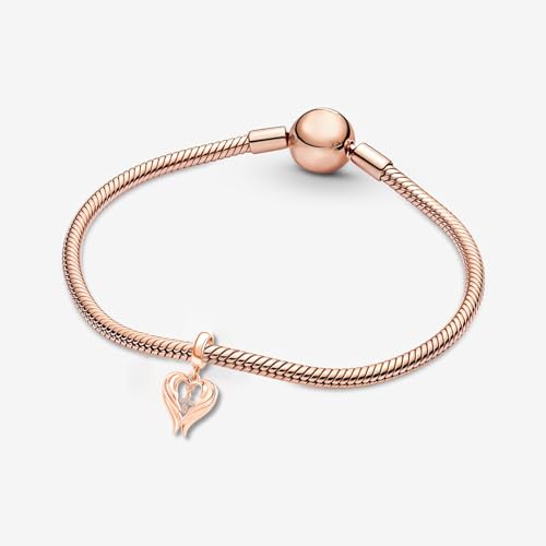 Guardian Angel Wing Charm Cubic Zirconia Bead for Pandora Bracelet Rose Gold3