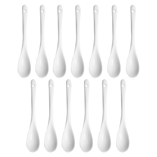 15 Stück Eierlöffel, Porzellan Eierlöffel, Weiss Eier Löffel Teelöffel Servierlöffel Kaffeelöffel, Dessertlöffel, Mokkalöffel
