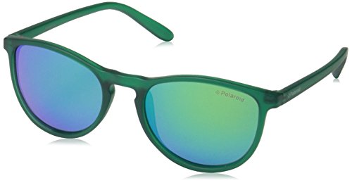 Polaroid Sunglasses Kids' PLD8016/N Rectangular Sunglasses, Transparent Yellow/Polarized Gray Gold Mirrored, 48mm, 18mm