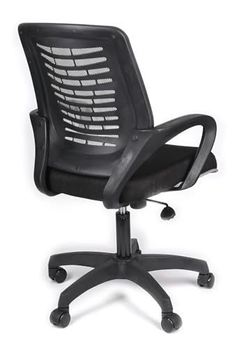 Image of NGFC Ergonomic Office Chair for Home & Study - Height Adjustable Revolving Chair with Tilt Lock Mechanism, High Comfort Seating, and Net Back Design (Grey)