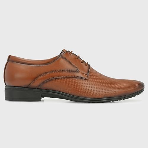 Image of Centrino Formal Shoes for Men | Lightweight Comfortable Office Shoes for Man Stylish | Cushioned Insole Lace-Up Shoes for Men | Durable TPR Sole | Trendy Classic Design Footwear for Men (8119)