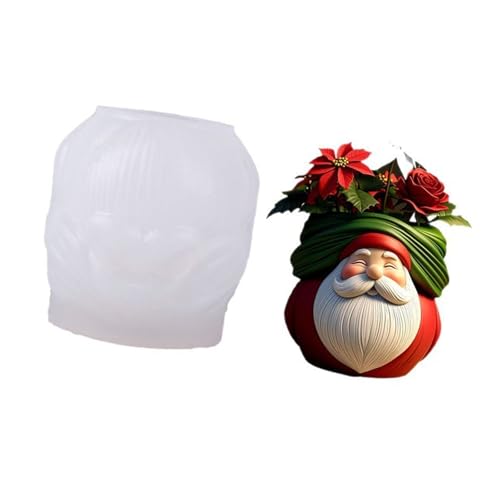 ZwaitL Maceta de Navidad de silicona flexible para manualidades de resina, decoración de Navidad, maceta de hormigón