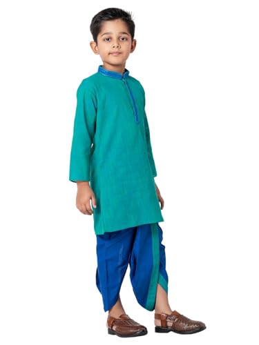 Image of Boys Ethnic Kurta & Elastic Waist Dhoti Set