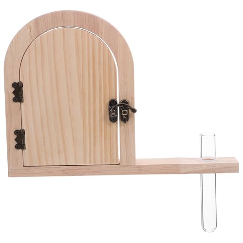 HOMSFOU 童話ドアデザイン木製コンセントカバー プラグカバー ハイドロポニック試験管花瓶付き 女の子部屋とバスルームの装飾用 コンセン