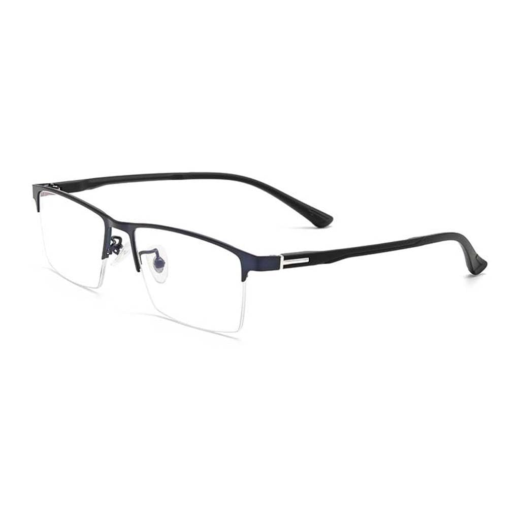 WZX Occhiali da Lettura a Mezza Montatura HD Occhiali da Lettura Ultraleggeri Anti-Luce per Anziani e Anziani Occhiali da Lettura Leggeri Occhiali da Vista rettangolari in Metallo