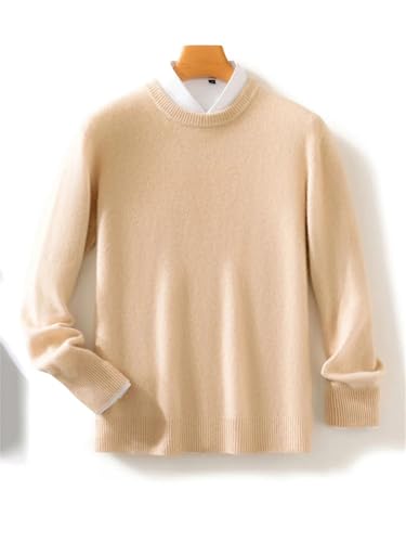 Men's Thickened Warm Sweater O Neck Casual Pullover Solid Merino Wool Soft Warm Knitwear Bottom Top2