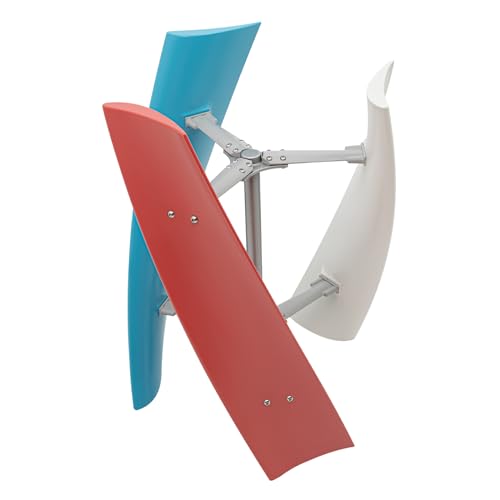 Vertikaler Windgenerator 12V 400W Elektromagnetismus Vertikale Windturbinengenerator, IP67 dreifarbige Blätter Klingen Vertikale Achse Dreiphasige Windmühle mit Laderegler