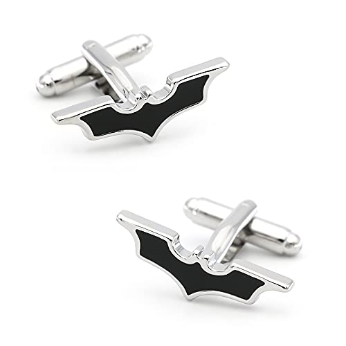 iGame Bat Cuff Links Black Color Movie Superheroes Design Cufflinks with Gift Box