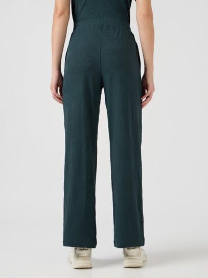 Image of TECHNOSPORT Women Textured Straight Fit Trackpants for Casual Wear, Travel Wear, Gym Wear