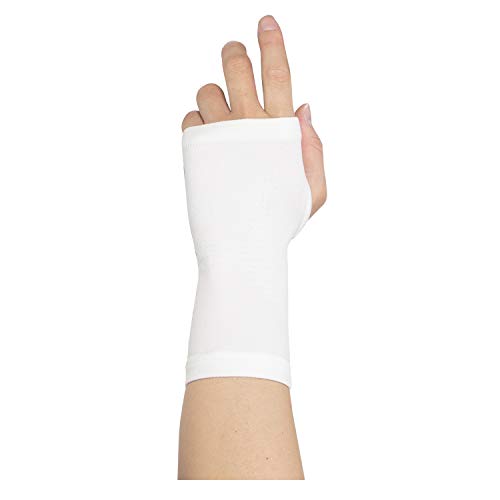 D&M ディーアンドエム ATHMD アスメディ 手のひらサポーター 手のひら用 冷感 吸汗 速乾 固定 保護 サポート 予防 軽減 伸縮 圧迫 レベル1 快適クール スリーブタイプ 日本製 白 フリーサイズ #109301